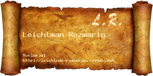 Leichtman Rozmarin névjegykártya
